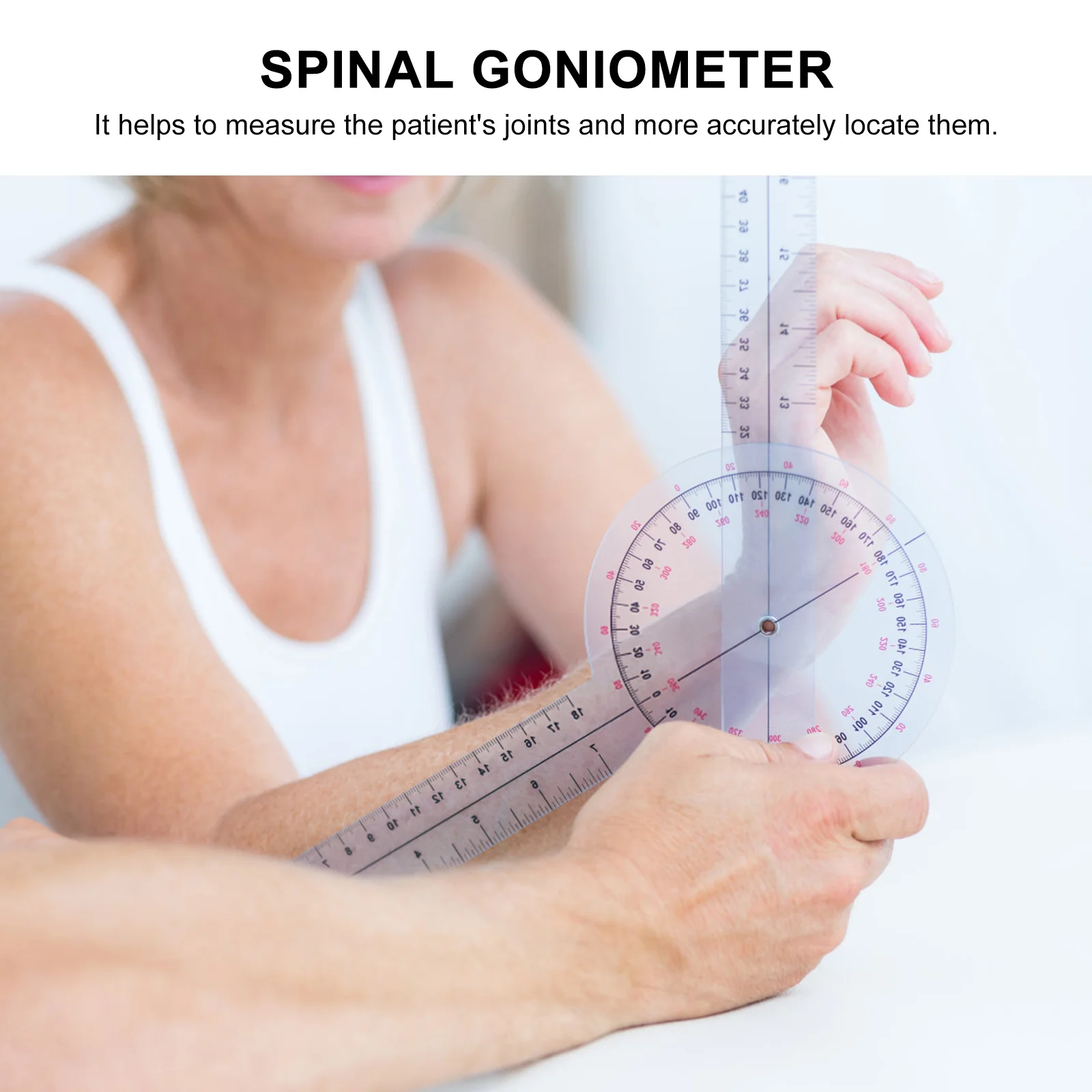 6 Pcs Finger Joint Goniometer Kit Medical Ruler Protractor Angle Spinals Plastic 4