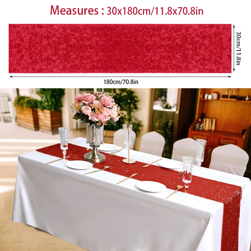 Sequined table Glitter Sequined dining table decoration  Halloween Party Wedding Christmas banquet Table Sparkling Decorations 3