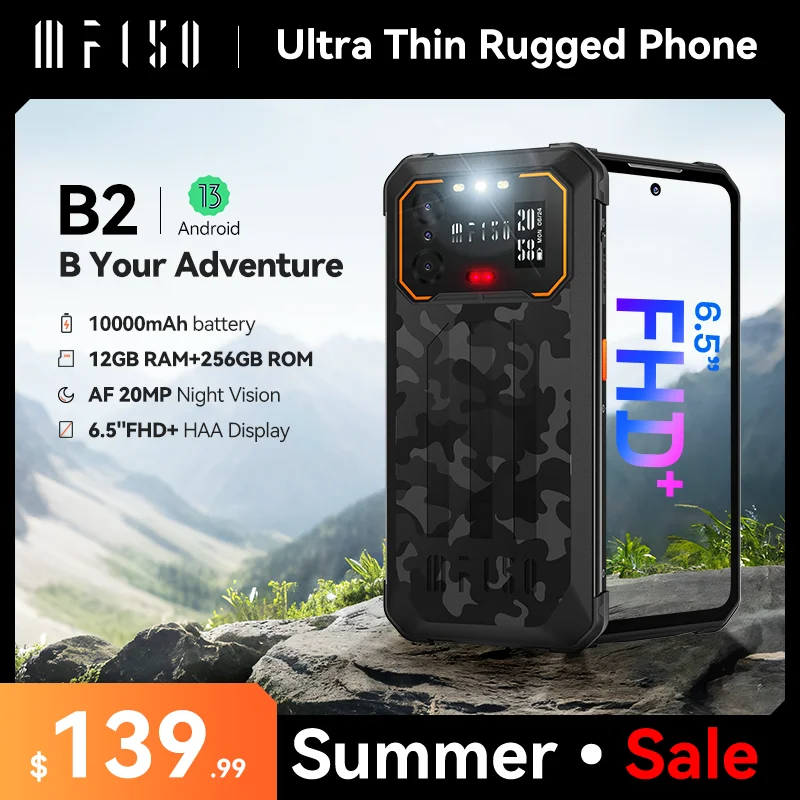 [월드 프리미어] 견고한 기계 야간 투시경, IIIF150 B2, 6.5 인치 FHD + 디스플레이, 10000mAh, 48MP 카메라, 안드로이드 13, 12GB, 6 + 6 확장, 256GB 