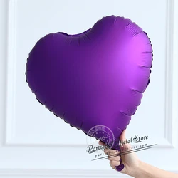 10Pcs 18-Inch Rose Gold Heart Foil Balloons for Wedding and Party Decorations (Metal violet)