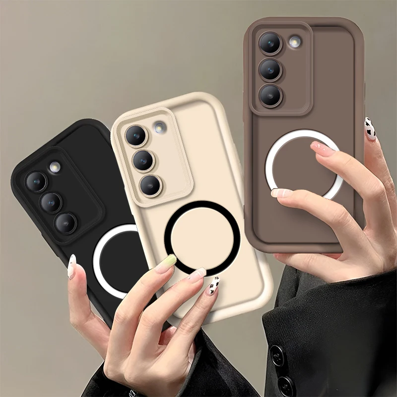 Shockproof Soft Silicone Phone Case with Magnetic Ring Sticker