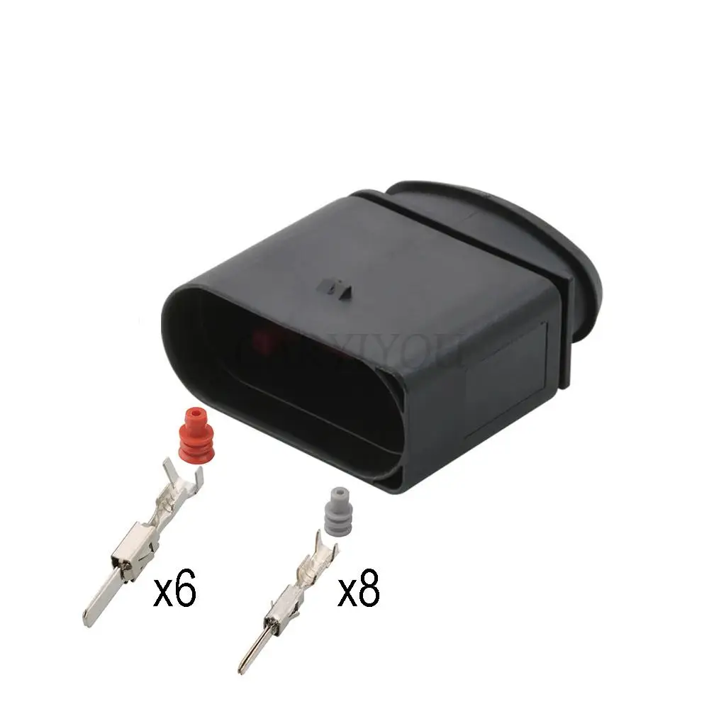 Description Picture 3 of item1Sets 14 Pin 14Pin car Headlight Xenon Lamp Plug auto headlight lamp socket waterproof connector 1J0973737 1J0973837 For VW