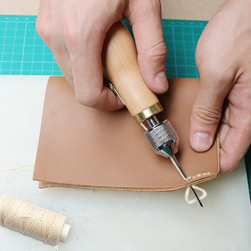 Diy Speedy Stitcher Sewing Awl Tool Kit Leather Sail Waxed Thread Leather Sail Canvas Heavy Repair Sewing Tool