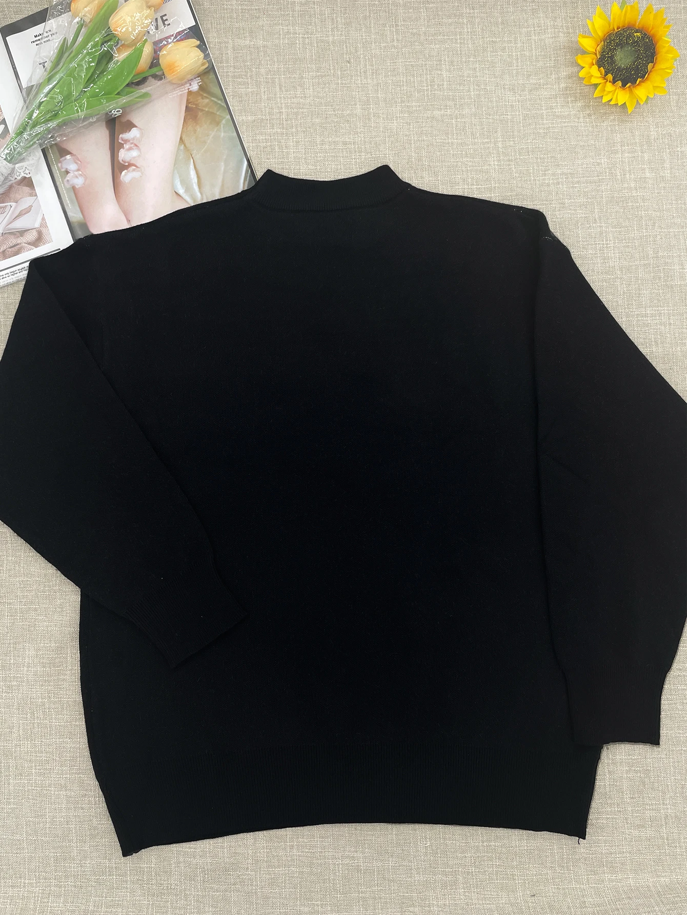 temperament commuter style pullover sweater for women's autumn and winter new loose all-match crew-neck knitwear