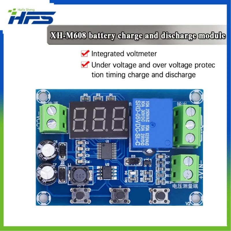 

XH-M608 Battery Charge Discharge Module, Timing Discharge Board, Built-in Voltmeter, Overvoltage Protection, DC 6-40V