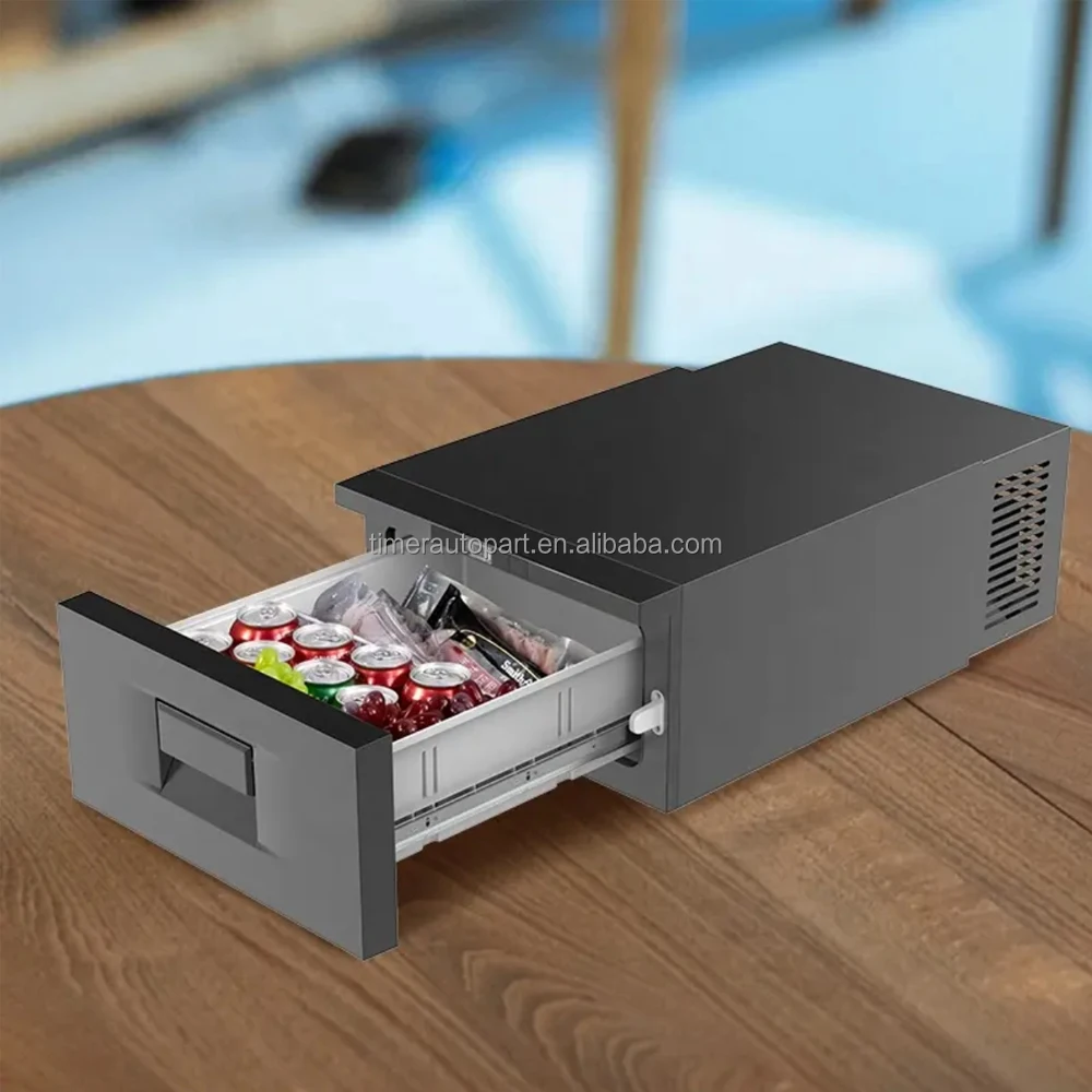 Low Profile Camping Out Fridge Freezer Outdoor Large Capacity 30L Refrigerator Cargo Drawer Fittable Clearance Dometic Cooler