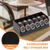 Natural Bamboo Belt Organizer 6-Grids Closet Belt Storage Rack Save Space Multipurpose Drawer Tie Purse Storage Displayer Holder 3