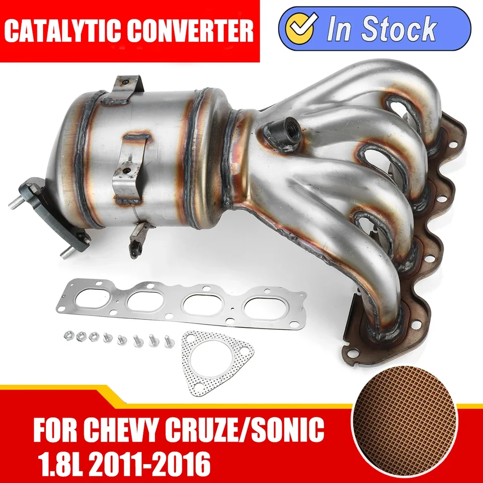 CATALYTIC CONVERTER EXHAUST MANIFOLD FIT FOR 2011-2016 CHEVY CRUZE/SONIC 1.8L! E - Foto 4