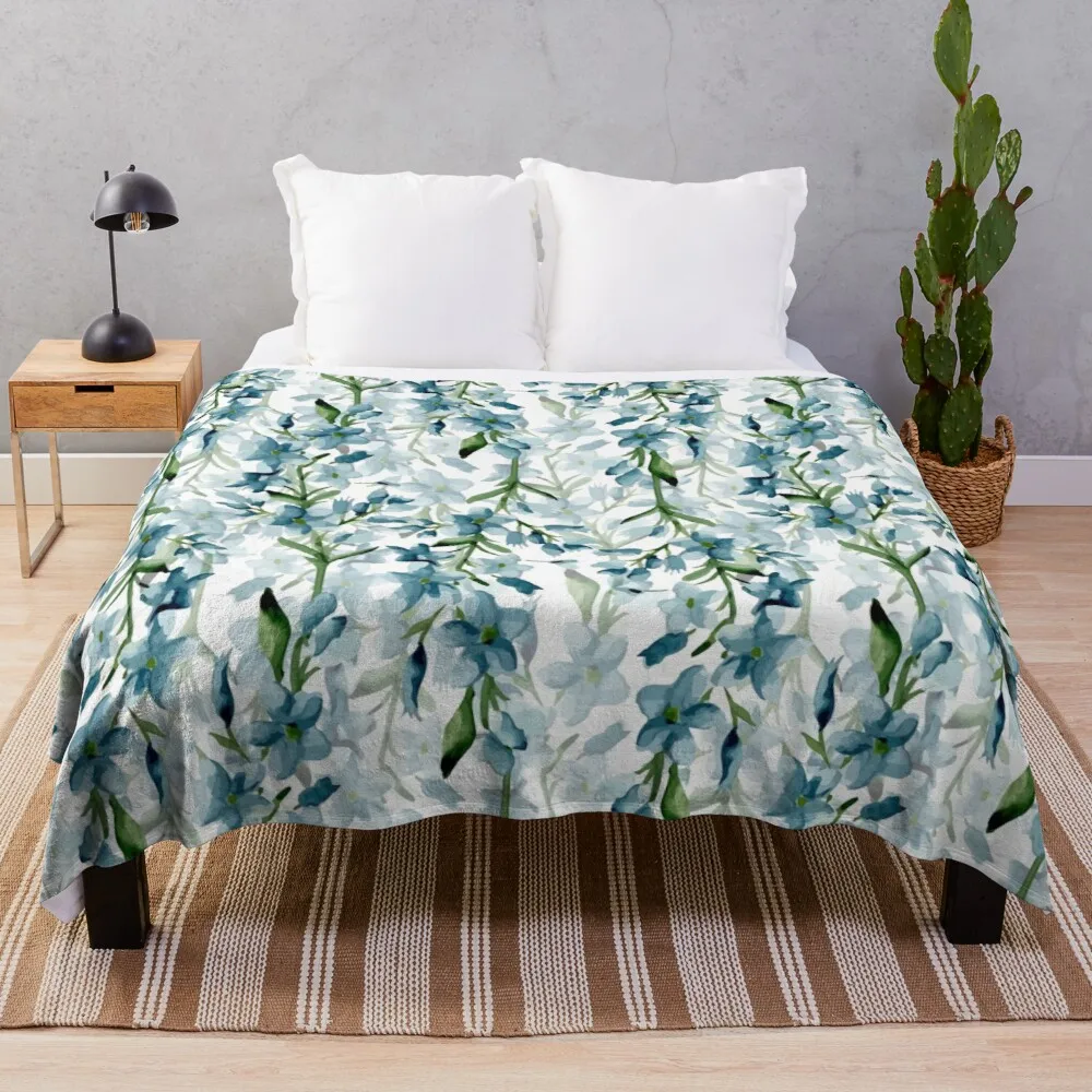 

Blue branches Throw Blanket Double Blanket Blankets Sofas Of Knitted Decoration