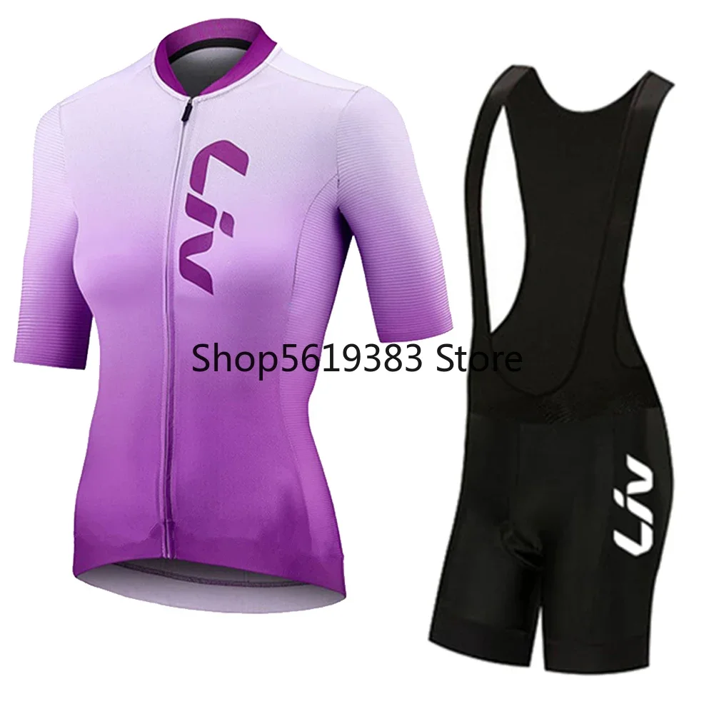 girl Cycling Jersey Set LIV Team Summer Bike Clothing MTB Bicycle Breathable Clothes Maillot female Ciclismo woman Uniform