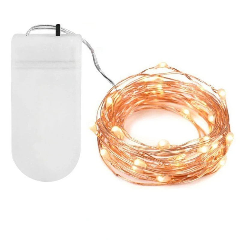 

Christmas Light Waterproof Fairy Light CR2032 Battery Powered LED Mini Copper Wire String Light for Wedding Xmas Garland Party