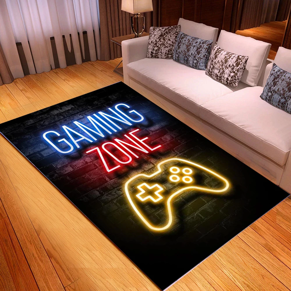 Game Console Symbols Cards Game Rug Teen Kawaii Living Room Bedroom Anime Carpet Children's Aesthetic Room Decor Furry Mat