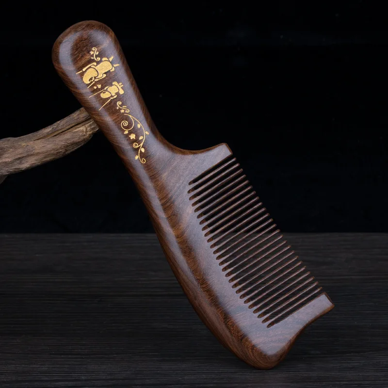 

Handmade Sandalwood Hair Comb No-static Head Scalp Scraping Meridians Massage Natural Wooden Comb for Woman Men