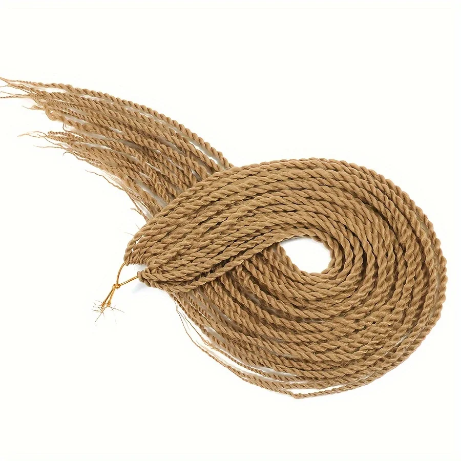 Senegalese Twist Crochet Hair Braids - 24 Synthetic Dreadlocks, 30 Roots/Pack