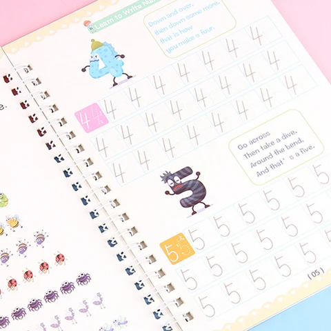 Magic Copybook Repeated Useable Groove Practice With Calligraphy Pen Holder For Kids Baby Early Education Exercise Book