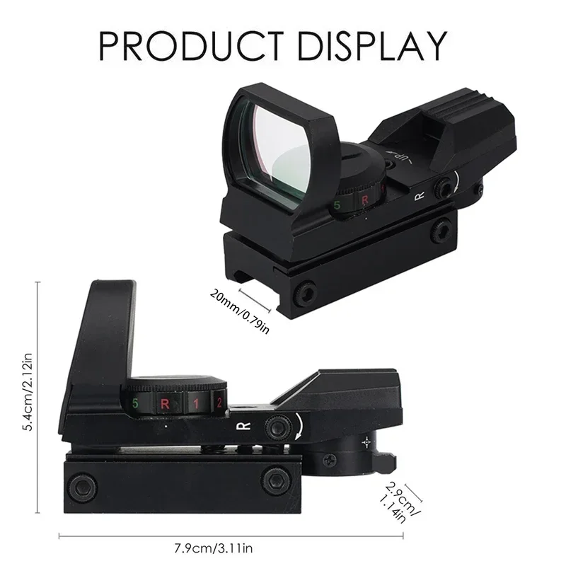 Rifle Scope HD101 Tactical Red Green Dot Sight Multifunctional Full Coating Metal Adjustable Refle Illuminated Dot Pistol