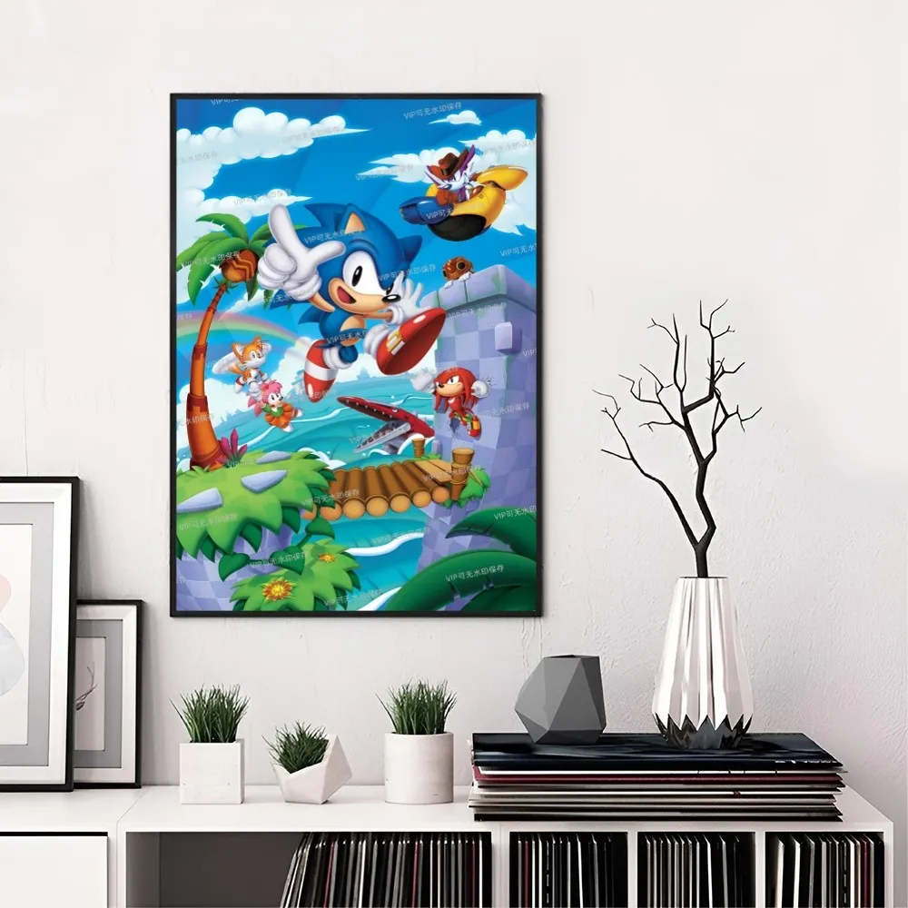 thumbnail image 1 of Póster de S-Sonic H-Hedgehogs en papel impreso para el hogar, sala de estar, dormitorio, entrada, bar, restaurante, cafetería, arte, pintura, decoración, 1 of 5