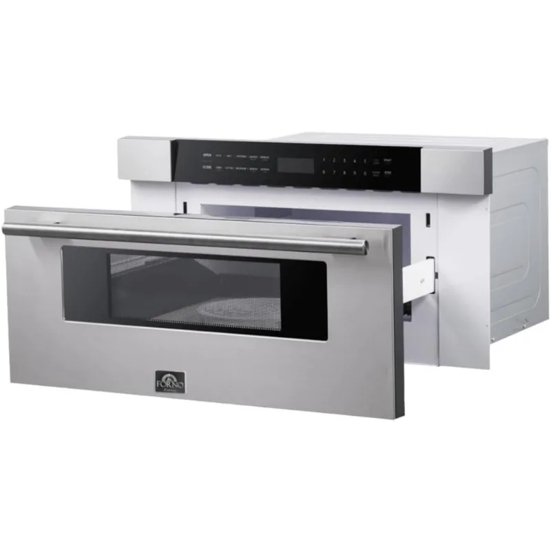 FORNO Capoliveri 30 Inch Stainless-Steel 1000 Watts Microwave Drawer 1.2 cu.ft. 3