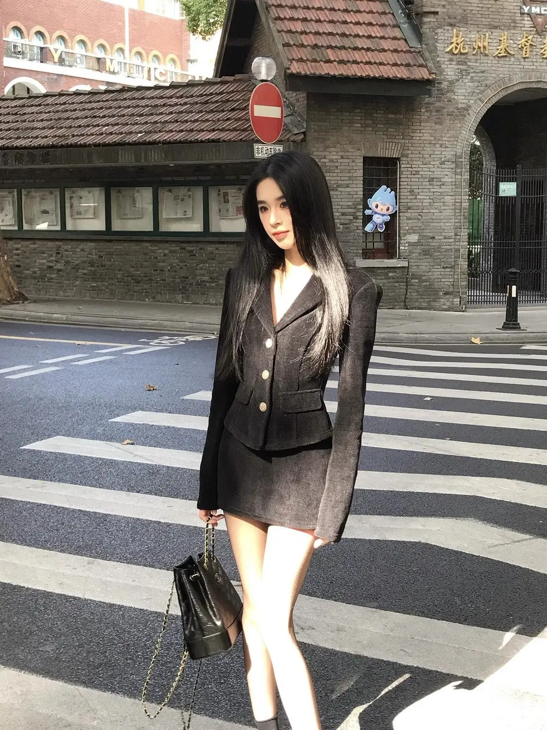 

Spicy Hepburn Style Spring New Slimming Jacket Short Skirt Set Women High-End Suit Jacket Temperament Two-Piece High Quality