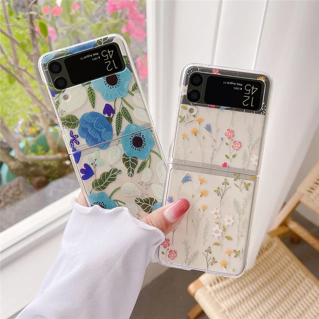  Toycamp Shiny Clear Flower Case with Hinge for Samsung