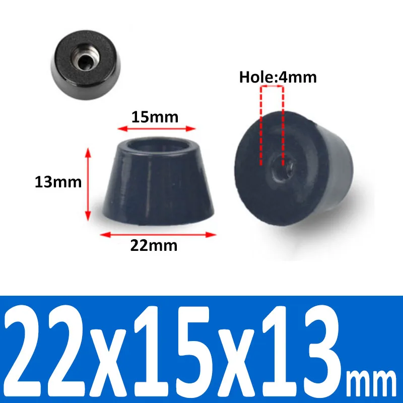 Black Synthetic Rubber Non-Slip Table Foot Pads with Gasket for Furniture and Speakers (4/8/10/20 Pcs)