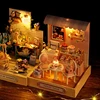 DIY Dollhouse Miniature with Furniture Wood Mini House Kits Room Decorations Craft Gift for Teens Adults Women Men 1