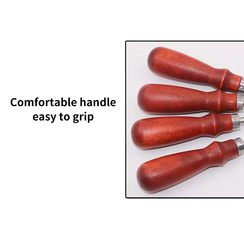 1pc Leather Knife Edge Beveler Sharp Cutting Tool V-shaped Blade Leather Trimming Chipper Handmade DIY Leather Shoveling Tools