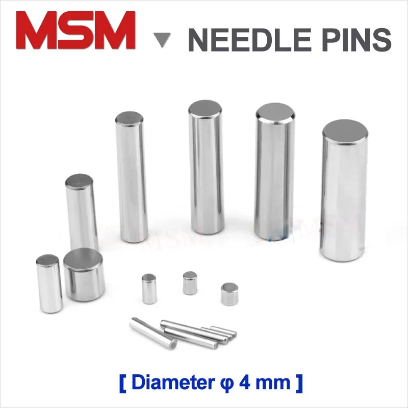 200/150/100/50 PCS GCr15 Bearing Steel Diameter 4mm Cylindrical Pin Locating Dowel Needle Bearing Pin Rollers Length [4-60mm] cylindrical locating dowel pin