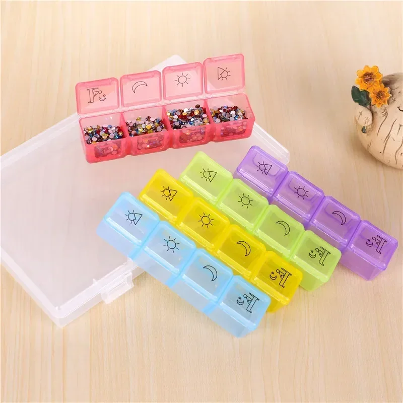 21/28 Grids Pillbox Storage Box for Pills Portable Weekly 7 Days Medication Case Pill Container Organizer Plastic Box