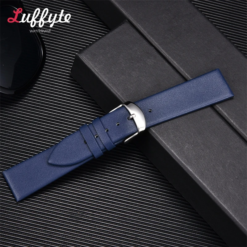 Premium Soft Ultra-Thin Leather Watchband - Brown, Black, or Blue
