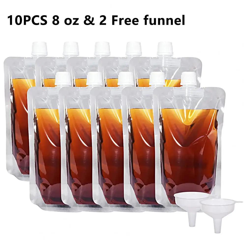 10 Pcs Craftmanship Convenient Leak Proof Disposable Plastic Drinking Flasks  Packaging Bag Drinking Flask for Concert - AliExpress