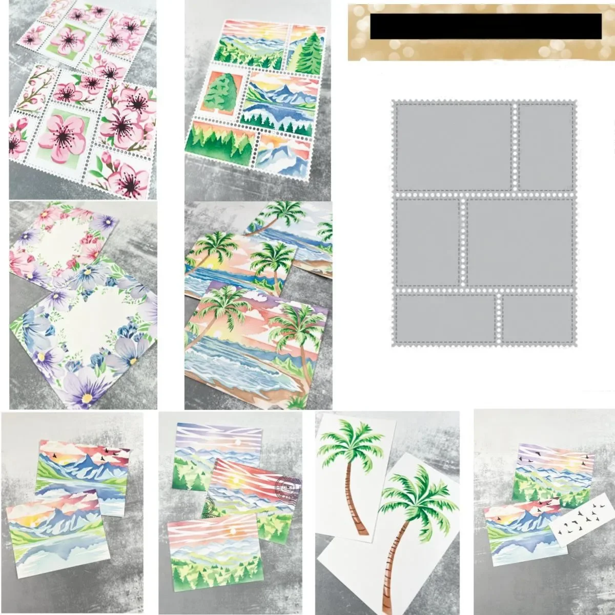 Description Picture 2 of itemMountains Sakura Palm Layering Stencils Metal Cutting Dies For DIY Scrapbook Craft Decoration Embossing Template 2024 Summer