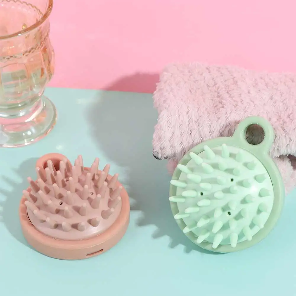Soft Silicone Shampoo Brush Hair Care Tool Comfortable Green Scalp Massage Brush Portable Pink Shower Brush Bath SPA