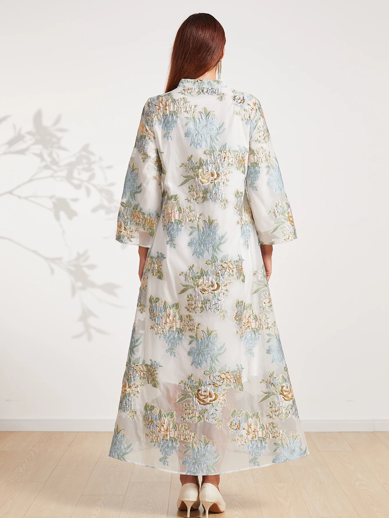 long dresses with cape sleeves Regal Cape Sleeve Fitted Gown – Royal Blue & Black Evening main image 0
