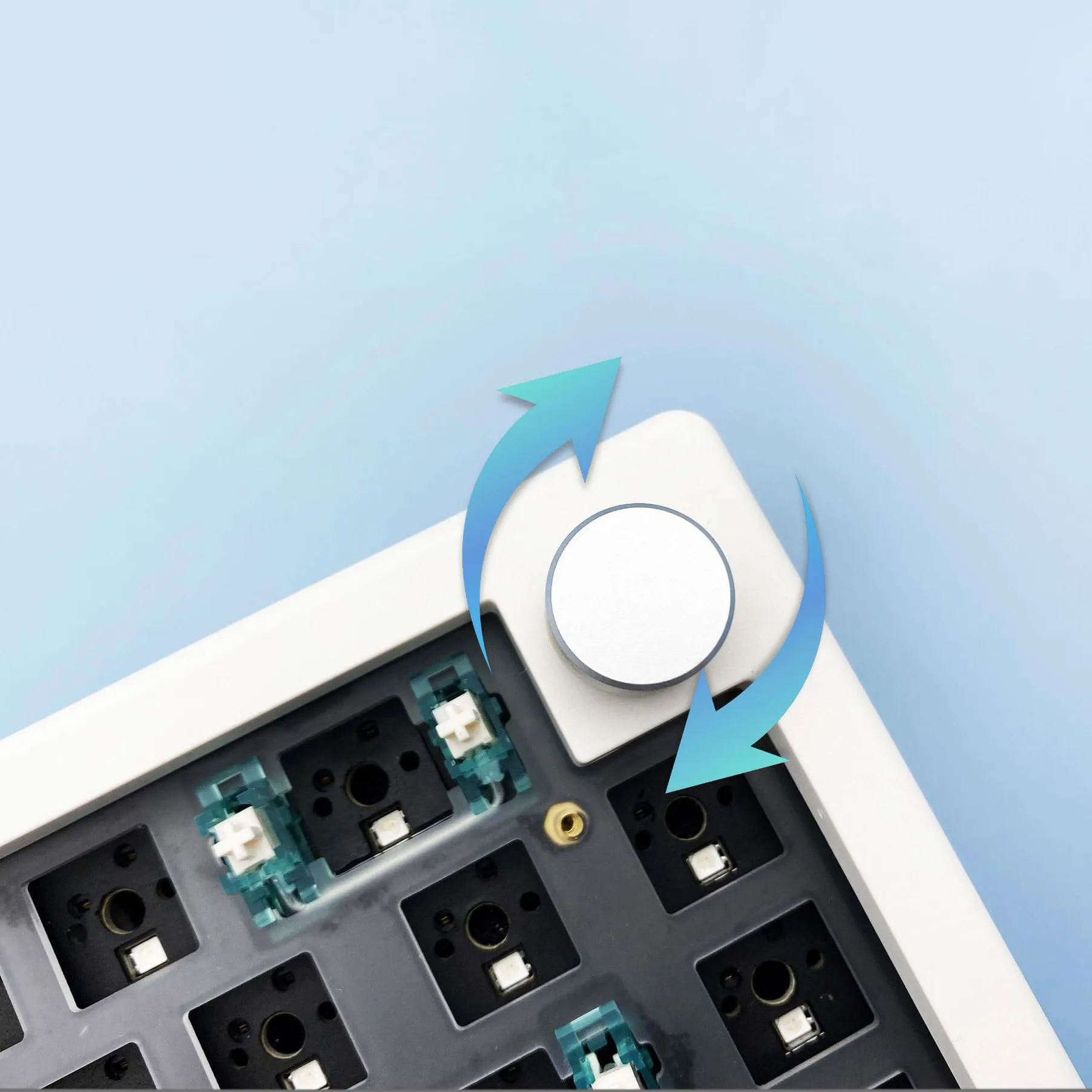 Triple-mode Junta Estrutura Teclado Mecânico Faça Você Mesmo Kit com Botão Vol 65 Layout 66 Teclas Rgb Hot Swappable Zuoya-gmk67 - Imagem 5