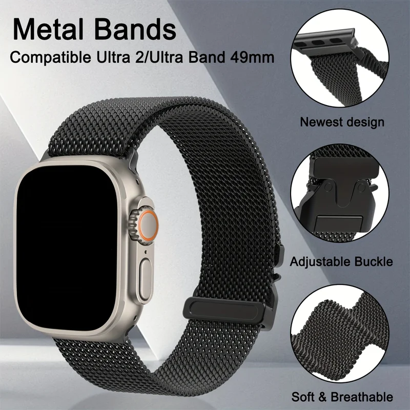 Enhanced Titanium Milanese Loop Watch Band Strap