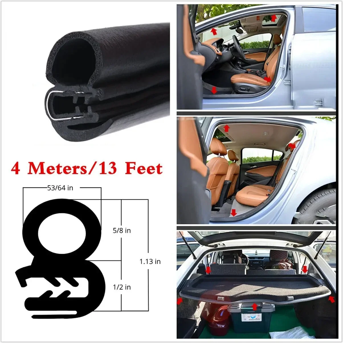 Premium Car Door Edge Guard Protector with Double-Layer Sealing - Waterproof, Soundproof, Anti-Collision Auto Seals
