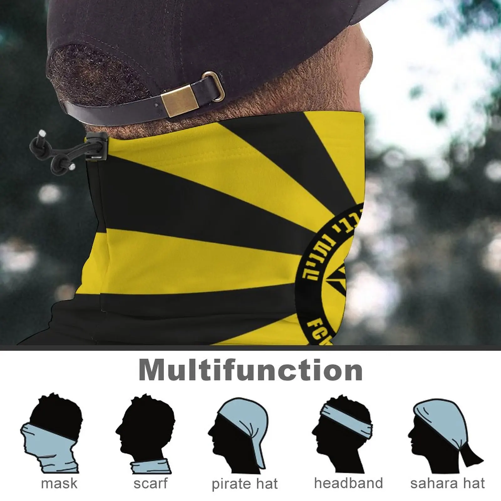 Maccabi Netanya Face Mask Seamless Turban Headwear Neck Warm Outdoor Multifunctional