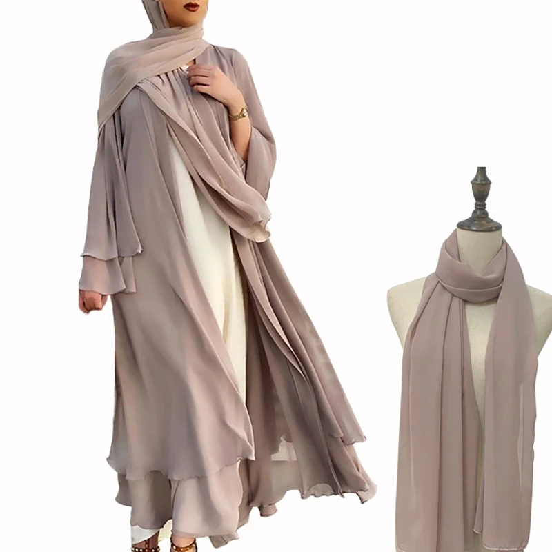 Ramadan Hijab Dress for Women Islam Femme Modest Dresses Eid Muslim Suit Open Dubai Abaya Kimono Turkey Kaftan Robe 4
