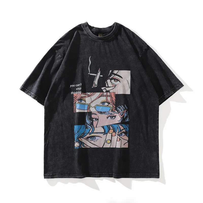 

Anime Graphic Printed Streetwear Hip Hop Loos Top Clothing Durable USA Size DTG Cotton Men Women T Shirts