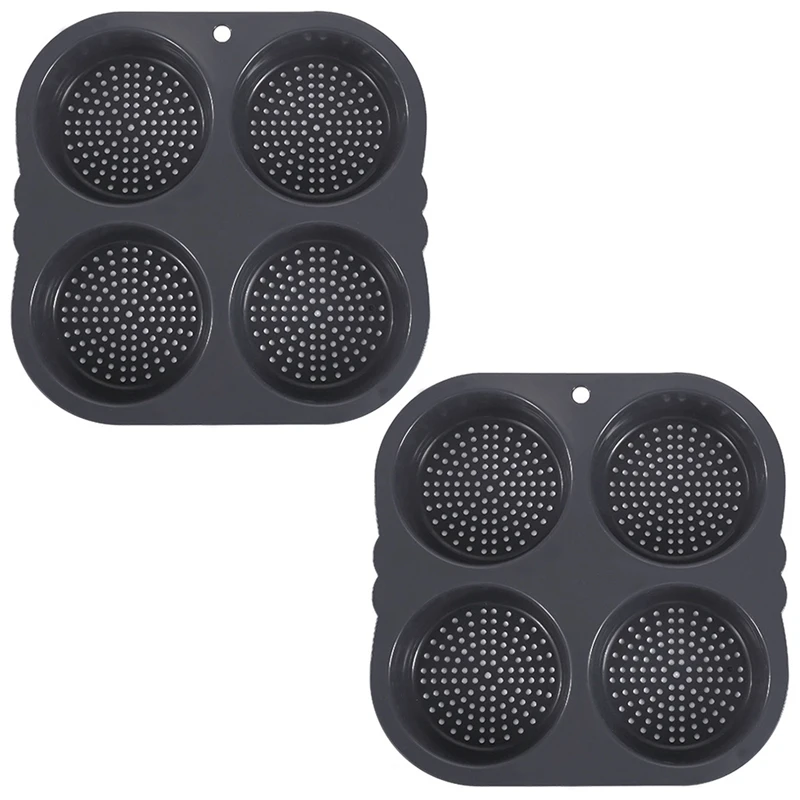 2 Piece Homemade Hamburger Bakeware Food Grade Silicone Dishwasher Cleanable Gray
