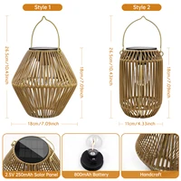 Solar Lanterns Solar Lights Outdoor Waterproof Boho Light for Outside Hanging Rattan Lantern Decoration for Garden Yard Patio 3