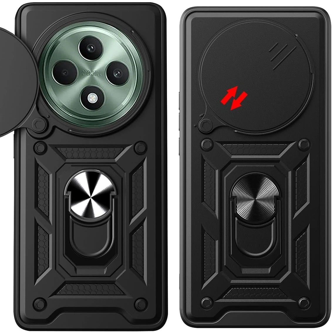 Enhanced Armor Case with Lens Protection and Magnetic Ring Holder