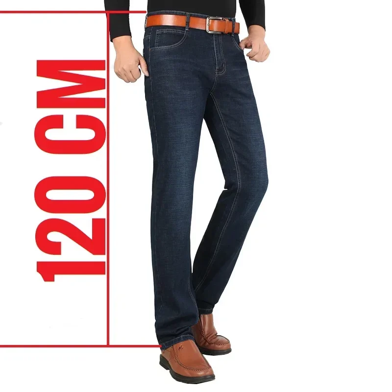 Black Jeans Men Stretch Brand Denim Trousers Male Pants Cowboys Elastic Extra Long Jeans Plus Size Blue Big Tall Mens Clothing