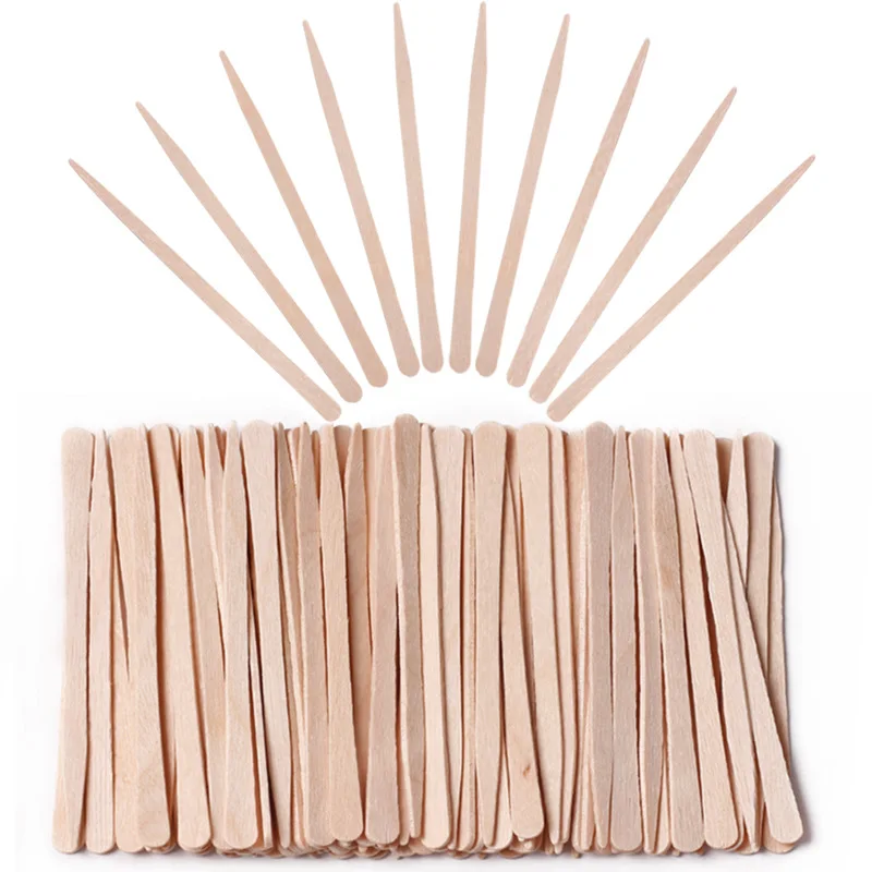 100pcs Disposable Waxing Wooden Tongue Depressor Body Hair Removal Stick Tongue Depressor 2