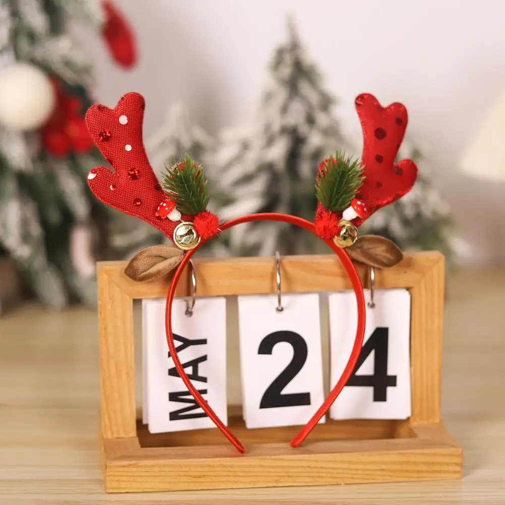Festive Holiday Headband Lightweight Christmas Headband Festive Christmas with Elk Horns Bells for Kids for Children