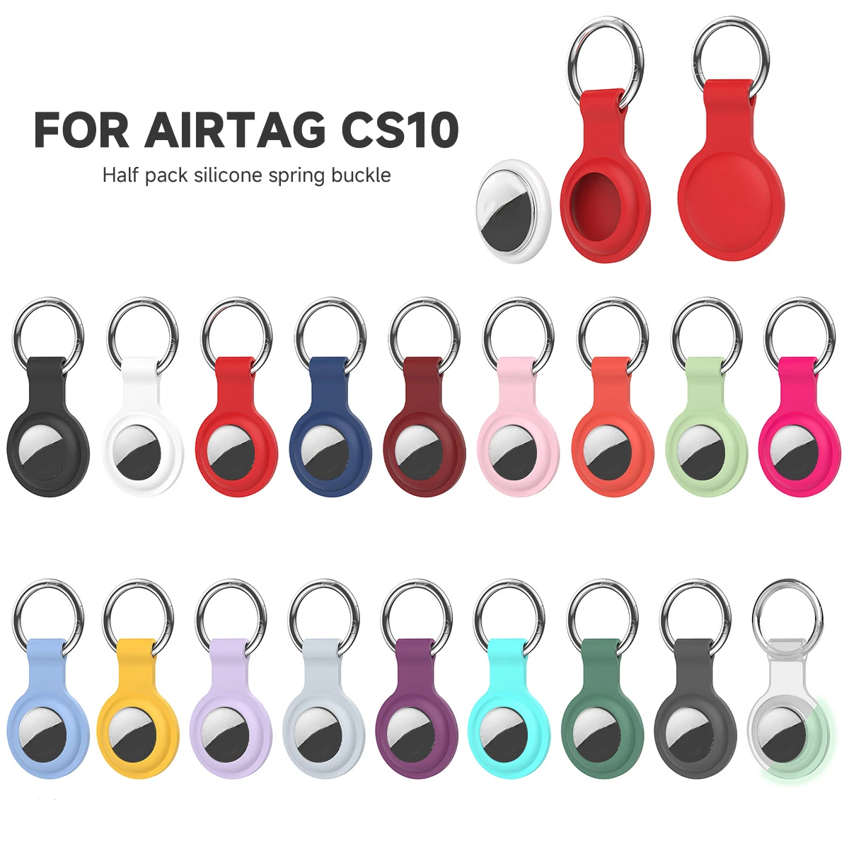 Silicone Airtags Case Keychain For Apple Airtag Protective Cover Bumper Tracker Accessories Anti-scratch For Air Tag Key Ring