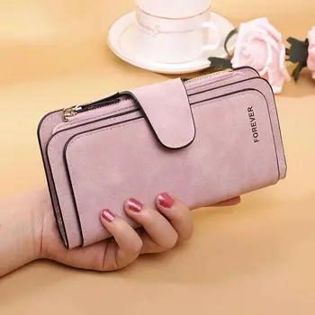 Portafoglio Lungo da Donna con Fibbia, Molteplici Scomparti per Carte, Borsa per Telefono, Borsa a Mano, Porta Carte di Alta Qualità