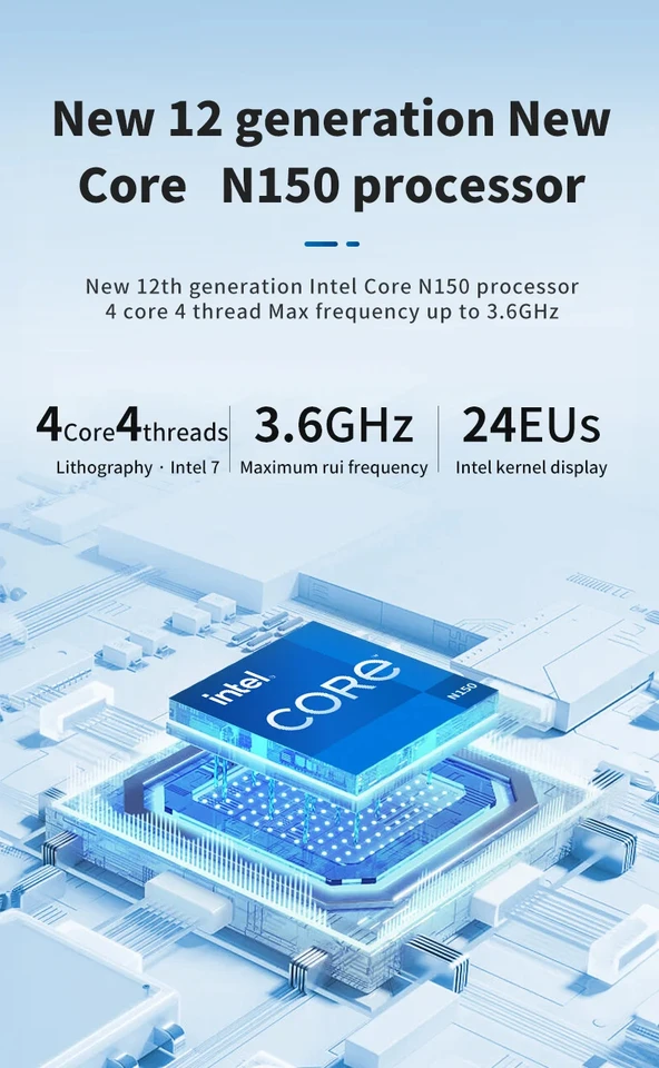 SZBOX ZX05 PRO Twin Lake N150 Mini PC Win11 Pro LPDDR5 12GB M.2
