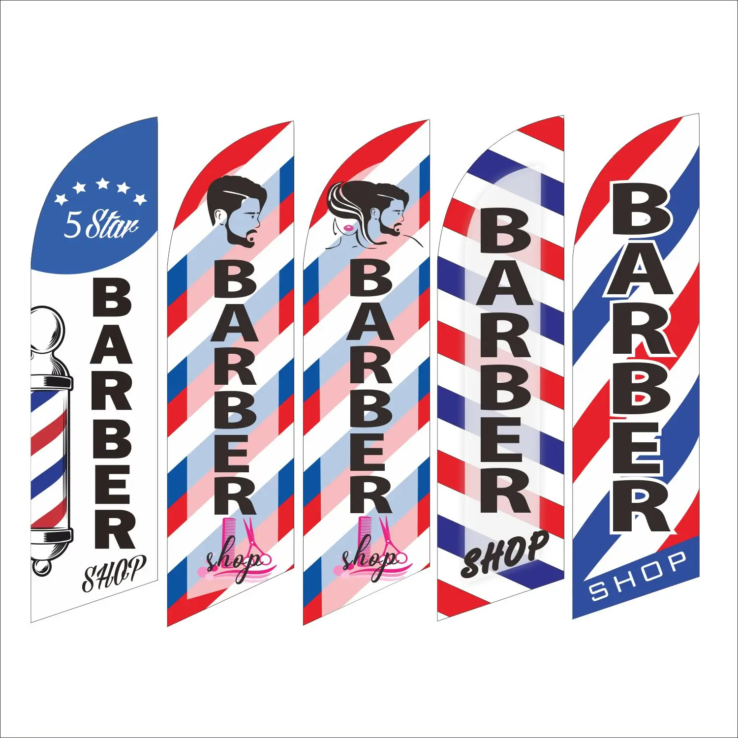 Barber Shop Feather Flag Hair Beauty Face Beach Banner Salon Health Spa Nail Massage Haircut Fitness, Stampa Personalizzata